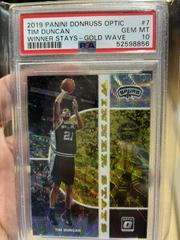Tim Duncan [Gold Wave] Basketball Cards 2019 Panini Donruss Optic Winner Stays Prices