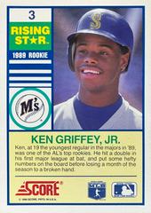 Card Back | Ken Griffey Jr. Baseball Cards 1990 Score Rising Stars