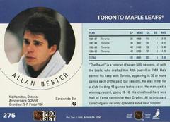 Back | Allan Bester [ERR/Misspelled Alan on front] Hockey Cards 1990 Pro Set
