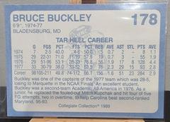 Back Of Card | Bruce Buckley Basketball Cards 1989 Collegiate Collection North Carolina