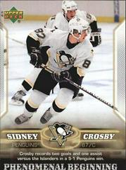 Sidney Crosby #7 Hockey Cards 2005 Upper Deck Phenomenal Beginnings Prices