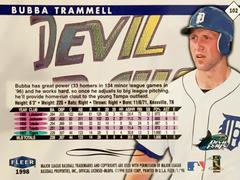 Rear | Bubba Trammell Baseball Cards 1998 Fleer Tradition