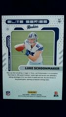 Back | Luke Schoonmaker Football Cards 2023 Panini Donruss The Elite Series Rookies