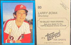 Larry Bowa #80 Baseball Cards 1982 Topps Stickers Prices