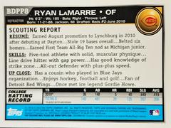 Rear | Ryan LaMarre Baseball Cards 2010 Bowman Chrome Draft Picks & Prospects