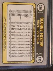 Back | George Foster [Outfield on Front] Baseball Cards 1981 Fleer