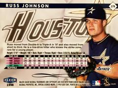 Rear | Russ Johnson Baseball Cards 1998 Fleer Tradition