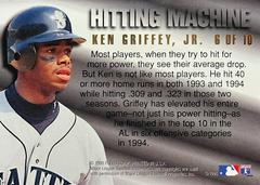 Card Back | Ken Griffey Jr Baseball Cards 1995 Ultra Hitting Machines