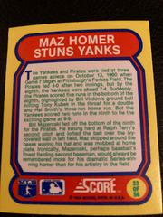 Maz Homer Stuns Yanks #33 Baseball Cards 1988 Score Magic Motion Great Moments in Baseball Prices