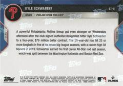 Back | Kyle Schwarber Baseball Cards 2022 Topps Now Spring Training