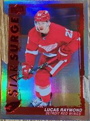 Lucas Raymond [Red Die Cut] #SS-25 Hockey Cards 2023 Upper Deck Star Surge Prices