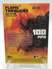 Back Of Card | Luis Patino Baseball Cards 2021 Topps Fire Flame Throwers