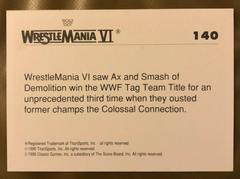 1990ClassicWWF_DemolitionWin140_CardBack | Demolition Wrestling Cards 1990 Classic WWF The History of Wrestlemania
