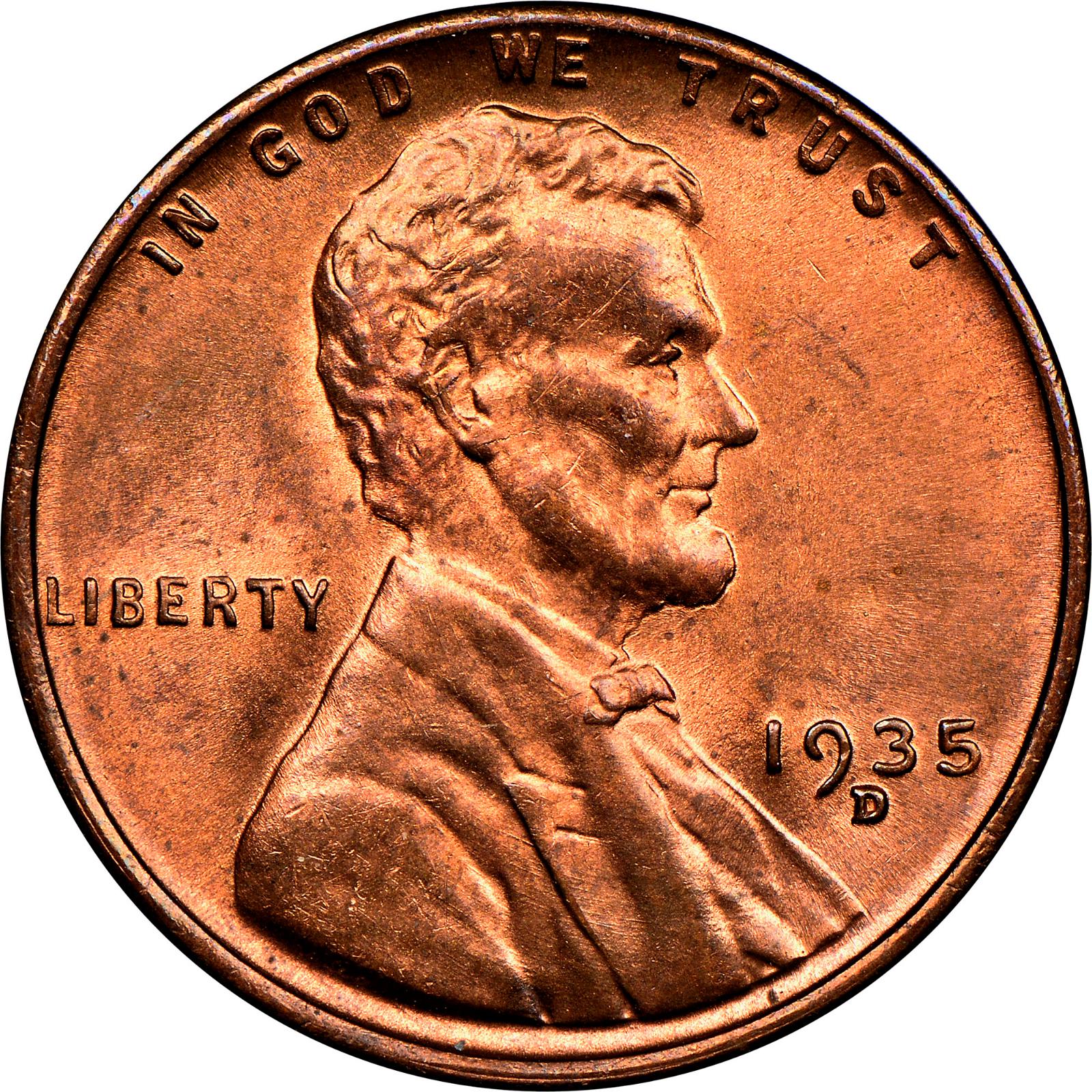 1935 D Coins Lincoln Wheat Penny