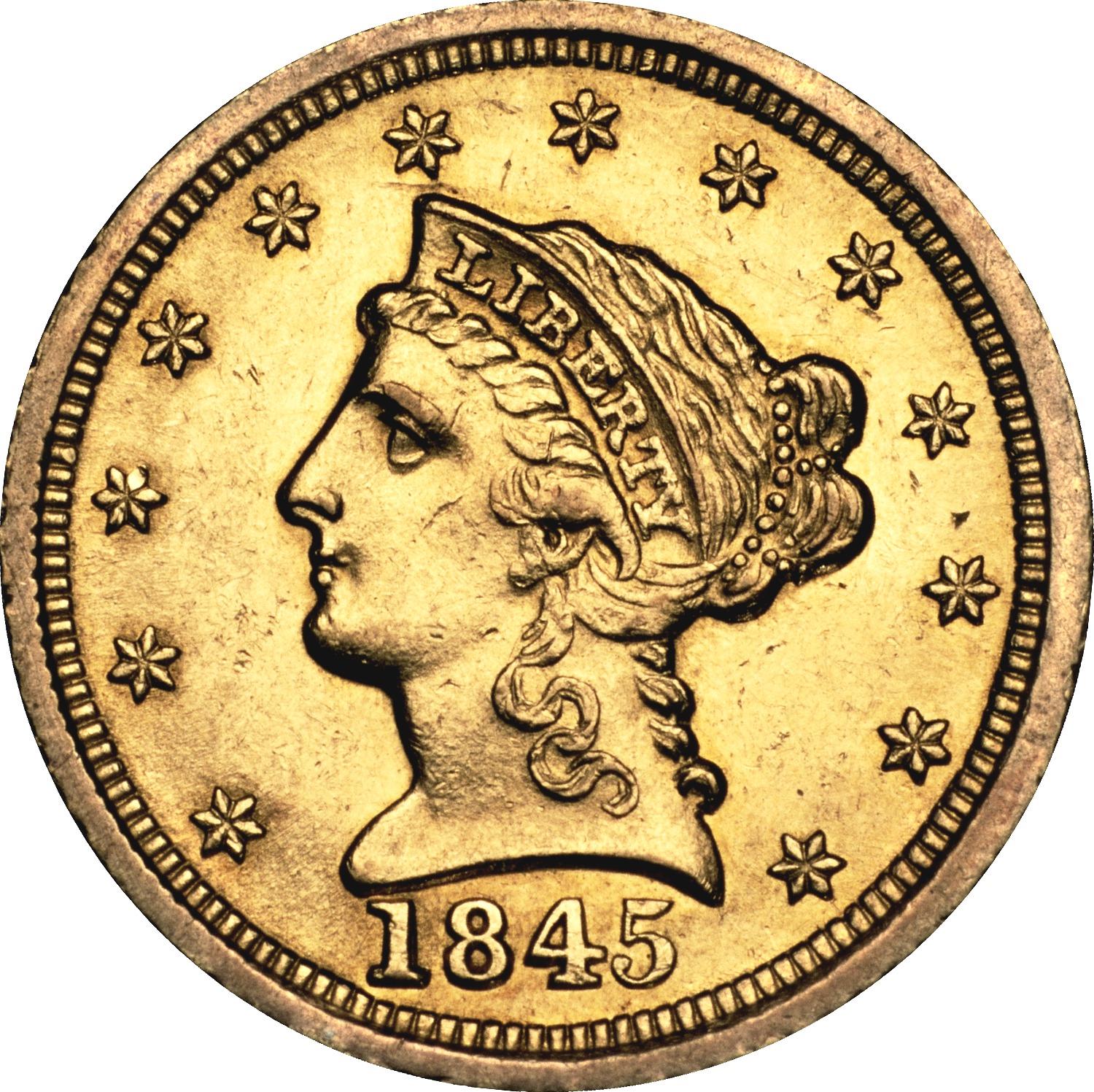 1845 [PROOF] Coins Liberty Head Quarter Eagle