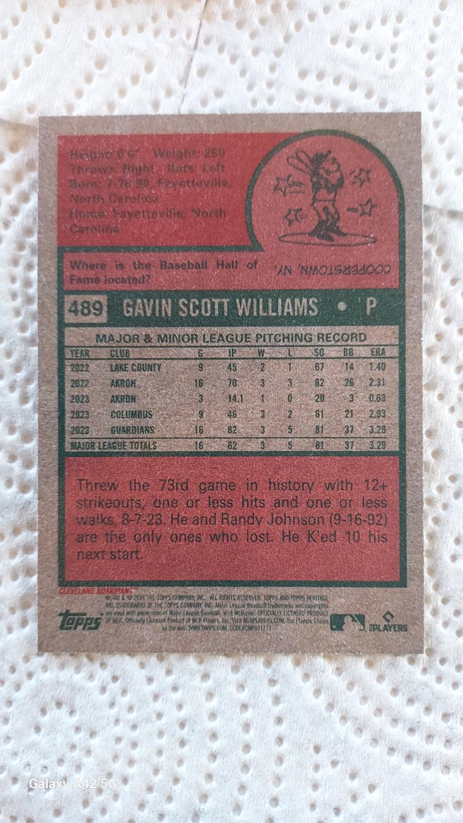 Gavin Williams Prices Rookie Topps Heritage Baseball Cards