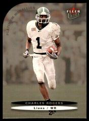 Charles Rogers [Platinum Medallion] Football Cards 2003 Ultra Prices