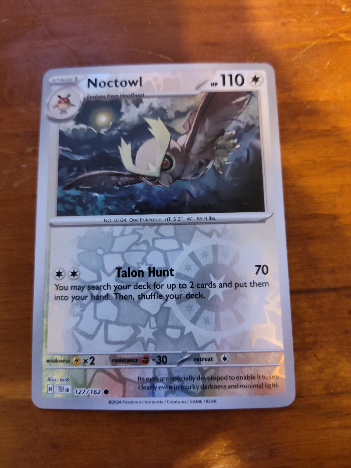 Noctowl [Reverse Holo] #127 Pokemon Temporal Forces