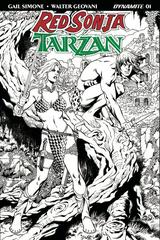 Red Sonja / Tarzan [Lopresti Black White] #1 (2018) Comic Books Red Sonja / Tarzan Prices