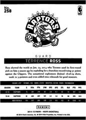 Back Of Card | Terrence Ross Basketball Cards 2014 Panini Hoops