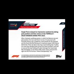 Card Backside | Sergio Perez Racing Cards 2023 Topps Now Formula 1