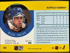 Back | Rick Vaive Hockey Cards 1990 Pro Set