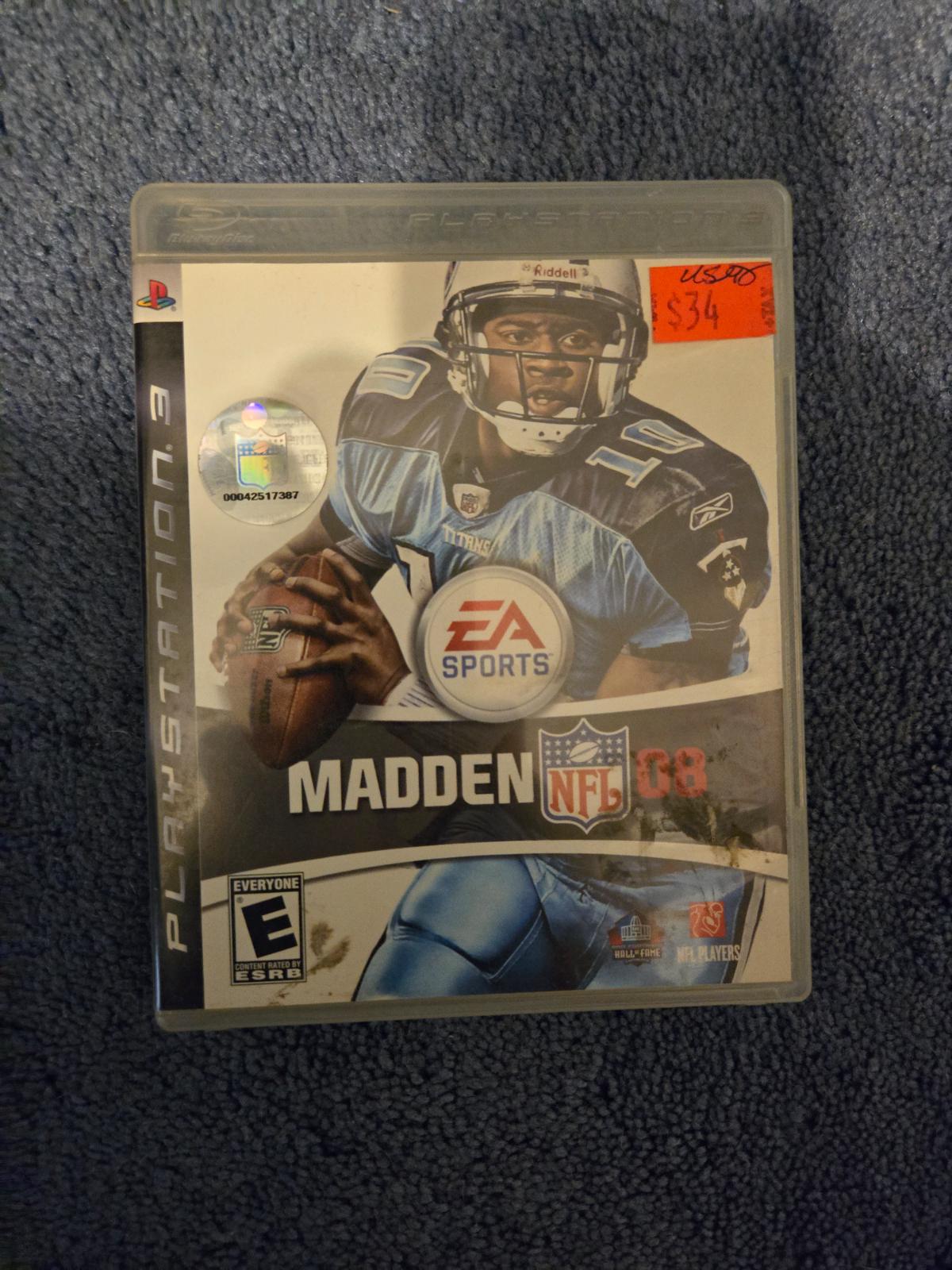 Madden 2008 Item, Box, and Manual Playstation 3