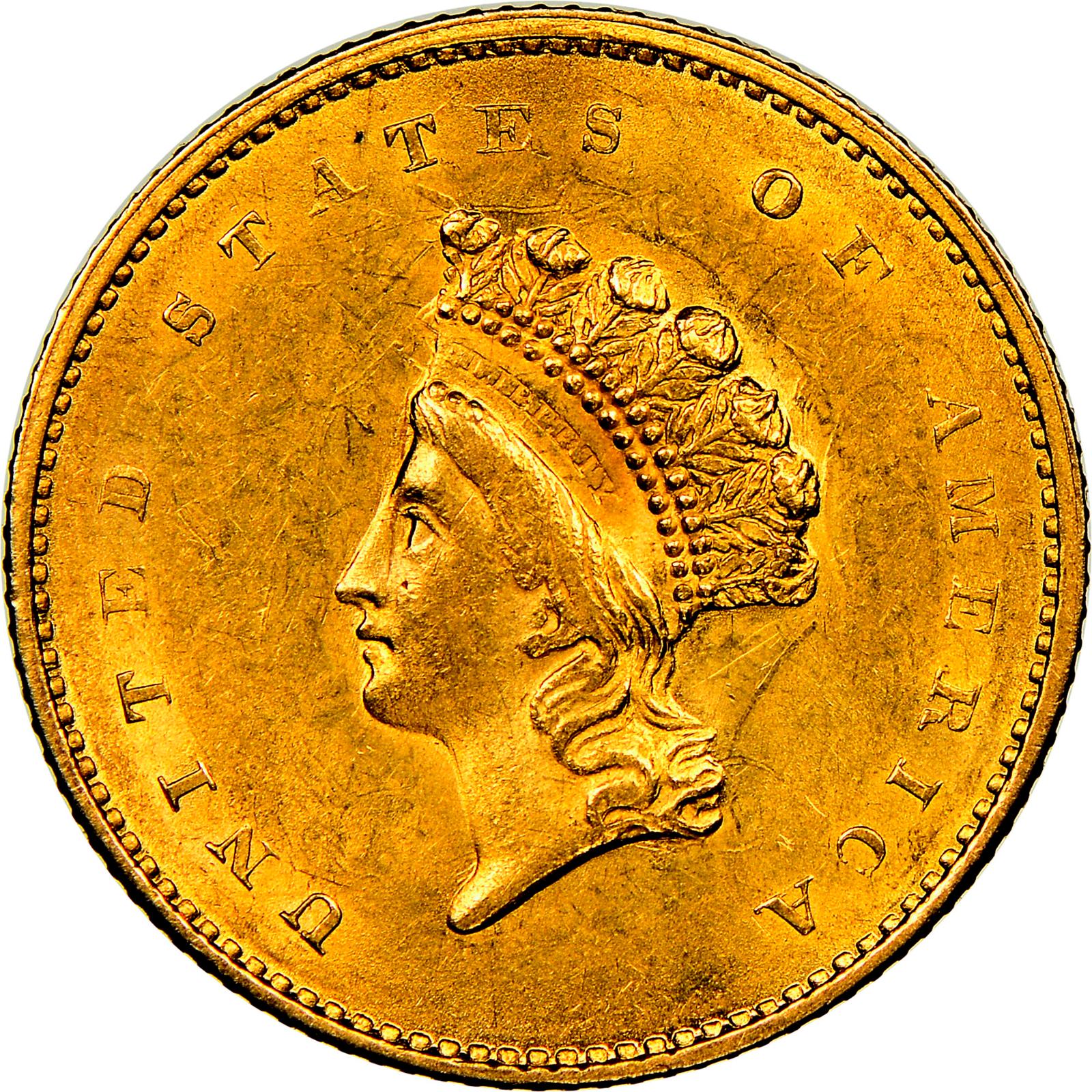 1855 Coins Gold Dollar