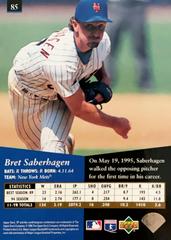 Rear | Bret Saberhagen Baseball Cards 1995 SP
