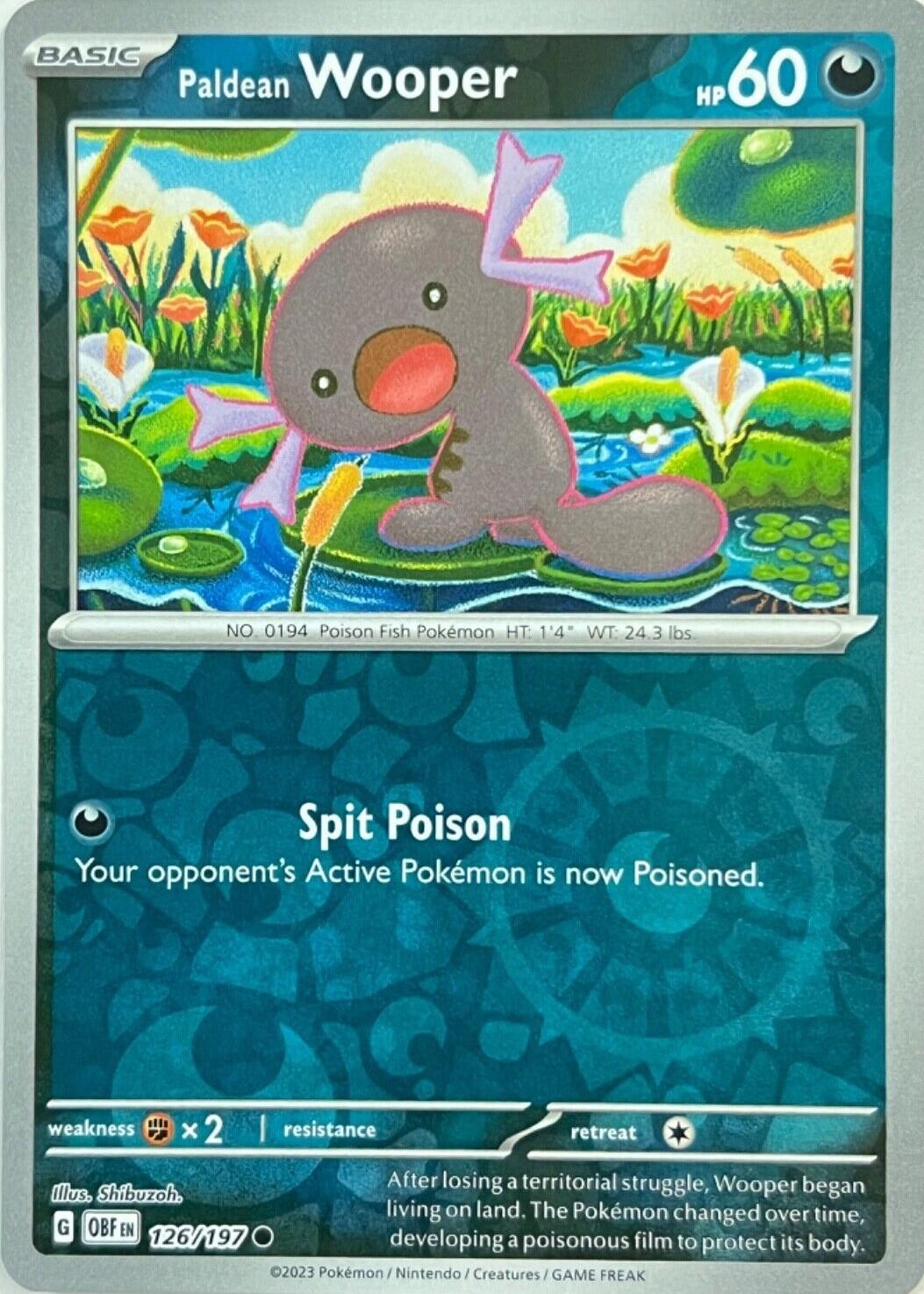 Paldean Wooper [Reverse Holo] #126 Pokemon Obsidian Flames