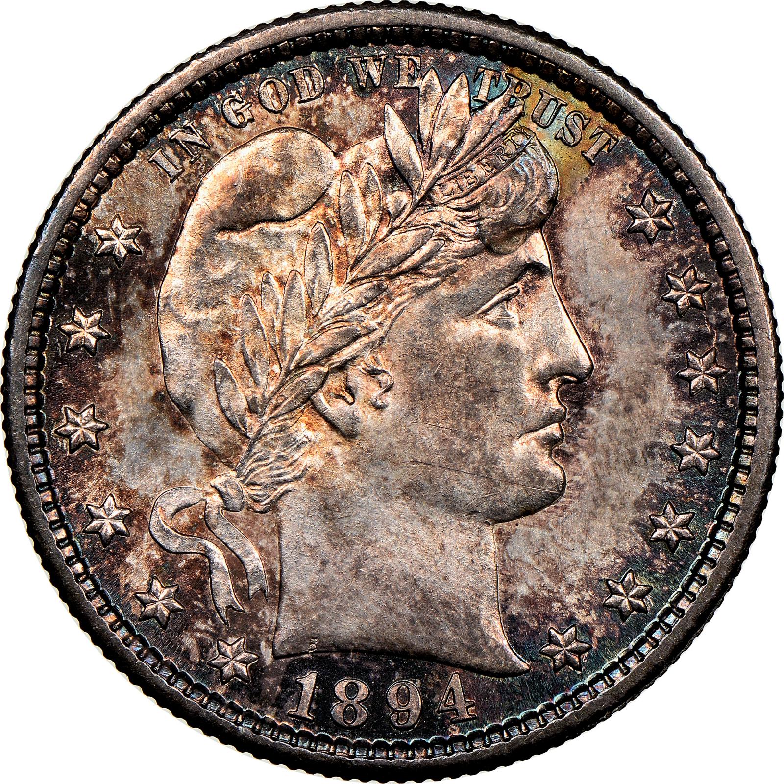 1894 S Coins Barber Quarter