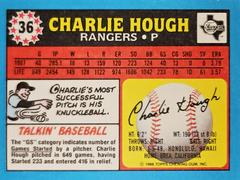 Back | Charlie Hough Baseball Cards 1988 Topps U.K. Mini
