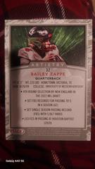 Back  | Bailey zappe Football Cards 2022 Sage Artistry