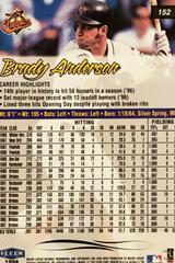 Rear | Brady Anderson Baseball Cards 1998 Ultra