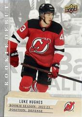Luke Hughes #18 Hockey Cards 2023 Upper Deck Rookie Debut Prices