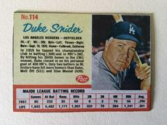 Duke Snider [Hand Cut] Baseball Cards 1962 Post Cereal Prices