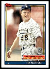 Tim McIntosh Baseball Cards 1991 Topps '90 M.L. Debut Prices