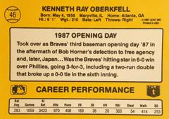 Rear | Ken Oberkfell Baseball Cards 1987 Donruss Opening Day