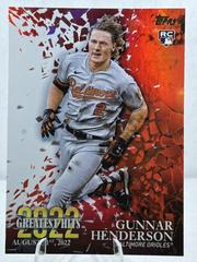 Gunnar Henderson #22GH-13 Baseball Cards 2023 Topps 2022 Greatest Hits Prices
