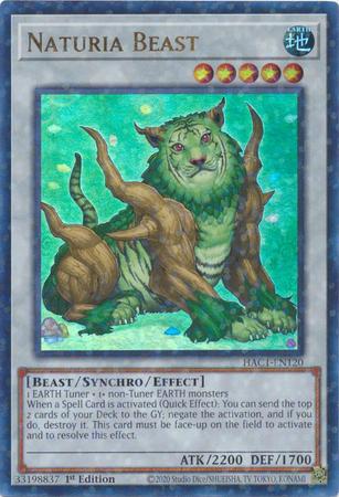 Naturia Beast [1st Edition] HAC1-EN120 YuGiOh Hidden Arsenal: Chapter 1