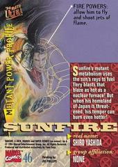 Back | Sunfire Marvel 1994 Ultra X-Men