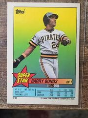 Barry Bonds, P. Tabler, W. Weiss Baseball Cards 1989 Topps Stickercard Prices