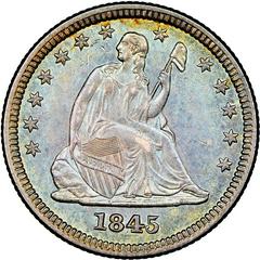 1845 [PROOF] Coins Seated Liberty Quarter Prices