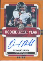 Desmond Ridder [Rookie of the Year Autograph Orange] #ROY-DR Football Cards 2022 Panini Contenders Optic Rookie of the Year Prices