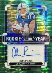 Alec Pierce [Rookie of the Year Autograph Green Pulsar] #ROY-AP Football Cards 2022 Panini Contenders Optic Rookie of the Year Prices