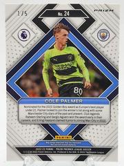 Backside | Cole Palmer [Green] Soccer Cards 2022 Panini Prizm Premier League Emergent