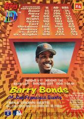 Rear | Barry Bonds Baseball Cards 1995 Topps DIII