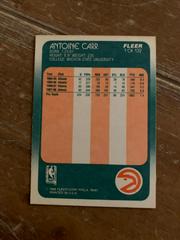 Reverse | Antoine Carr Basketball Cards 1988 Fleer