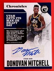 Donovan Mitchell [Red] #CA-DML Basketball Cards 2017 Panini Chronicles Autographs Prices