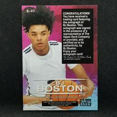Back | BJ Boston [Gold Autograph] Basketball Cards 2021 Skybox Metal Universe Champions Premium